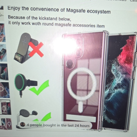 Clear Magnetic Phone CASE with kickstand for Samsung Galaxy S24 PLUS NEW - Picture 7 of 7